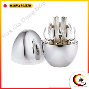 SET DAO DĨA 24 MÓN KELLER HÌNH QUẢ TRỨNG INOX