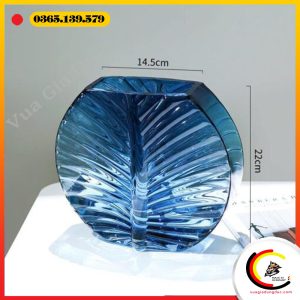 Lọ hoa thủy tinh phong cách Bắc Âu cao 22cm, rộng 14,5cm