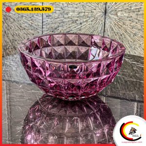 Tô hoa pha lê Bohemia Diamond đường kính 28cm (tô màu)