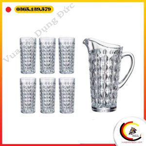 Bộ bình + 6 cốc Bohemia Diamond 260ml