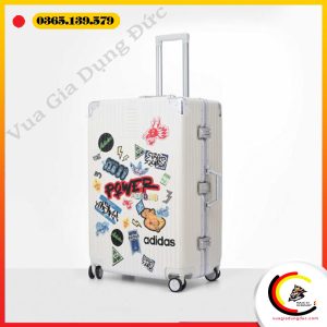 Vali Adidas Sticker khung nhôm, khoá sập size 28
