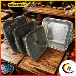 Set 3 Hộp Hút Chân Không Kèm Rổ Vuông Keller