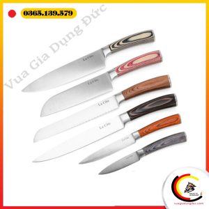 Bộ 6 dao LA CÔTE + đốc gỗ cao cấp