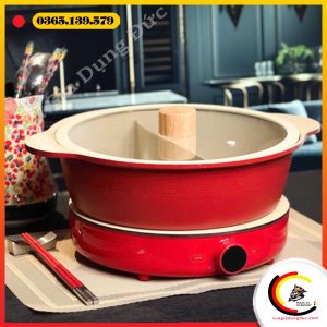 Combo bếp từ + Nồi lẩu 2 ngăn 2LOCK Korea 2025