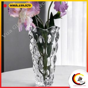 Lọ hoa pha lê mài Bohemia Barley cao 30,5cm