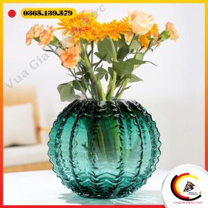 Lọ hoa thủy tinh phong cách Bắc Âu cao 16cm, rộng 18cm