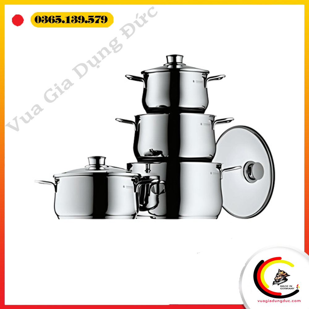 Bộ nồi WMF Diadem Plus 4 nồi vung kính