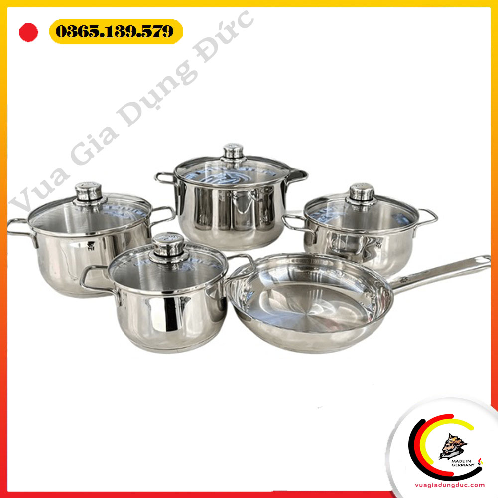 Bộ nồi WMF Diadem Plus 5 món kèm chảo thép WMF 24cm