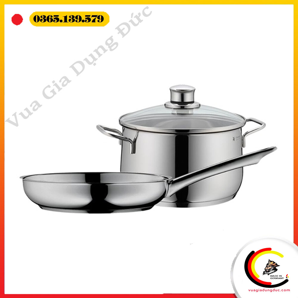 Bộ nồi WMF Diadem Plus 2 món kèm chảo thép WMF 24cm