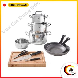 Bộ nồi, chảo, thớt, dao, kéo, nạo siêu xịn Zwilling Starter 10 món